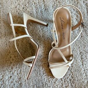 NWOT Lovers + Friends x RAYE Lila Strappy Heels in Ivory